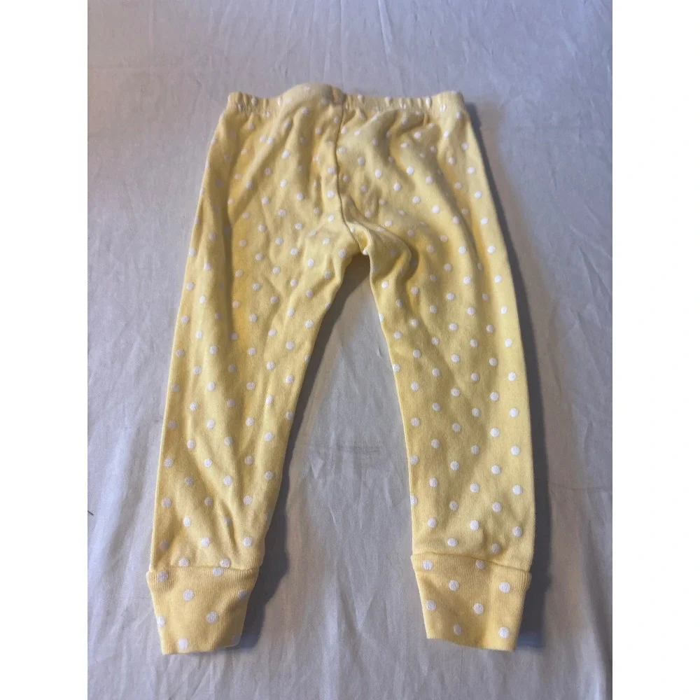 Carter's‎ Pajama Pants Baby 12M Yellow Polka Dot Excellent Snug Fit Cotton PJs